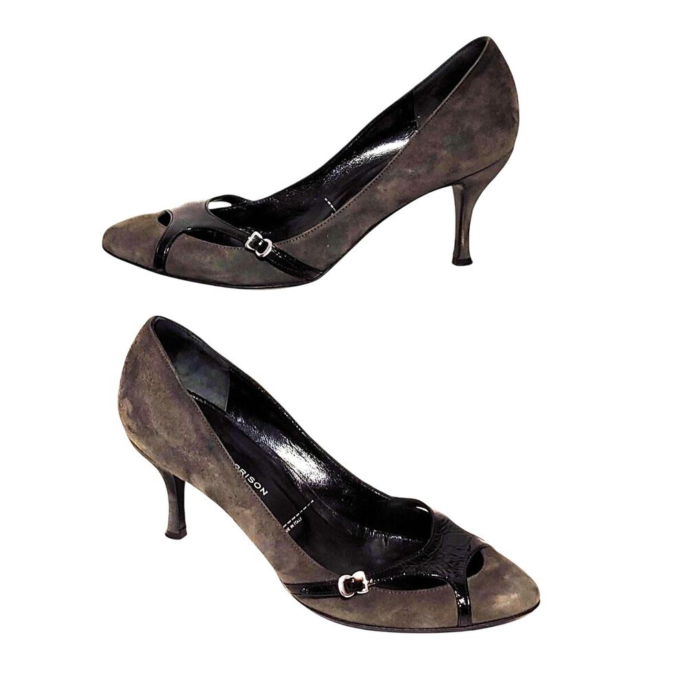 Sigerson Morrison Cezarson Morrison Pumps Almond Toe Gray Womens Size 6.5